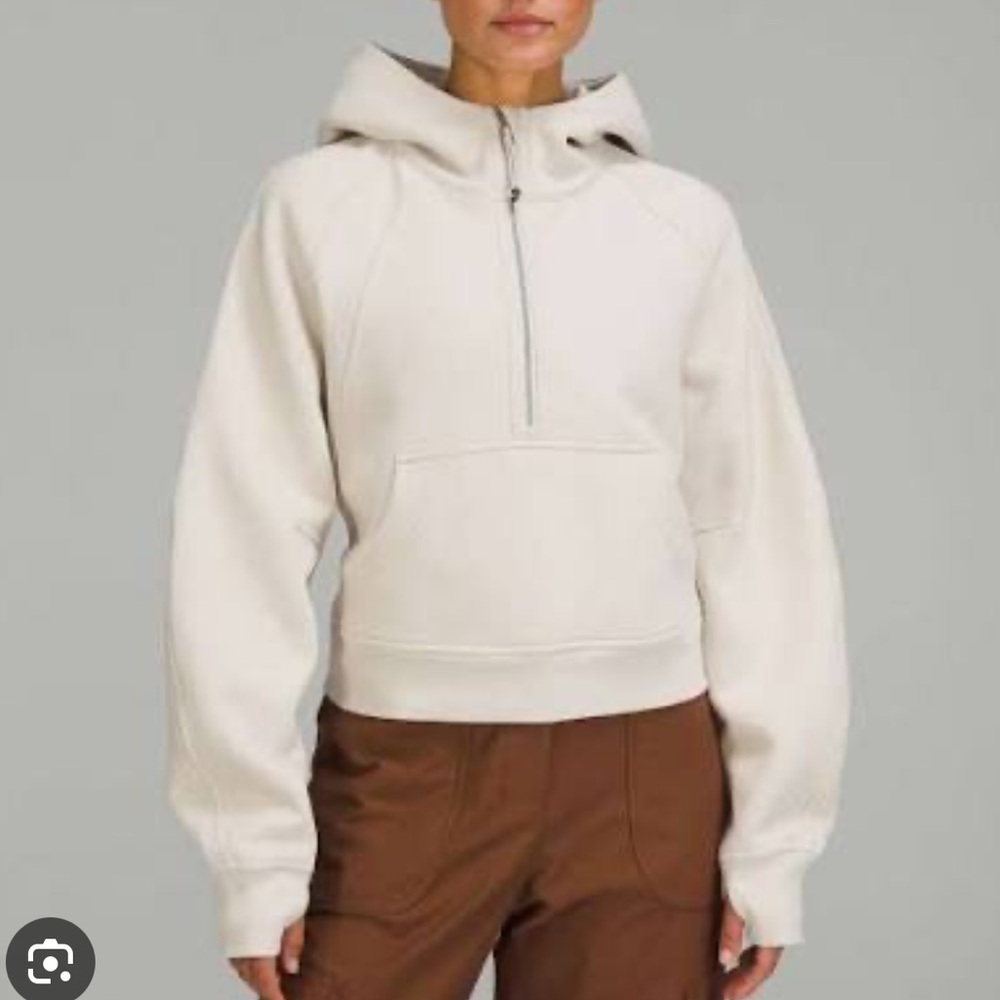lululemon athletica Women's cream Half-Zip Hoodie
